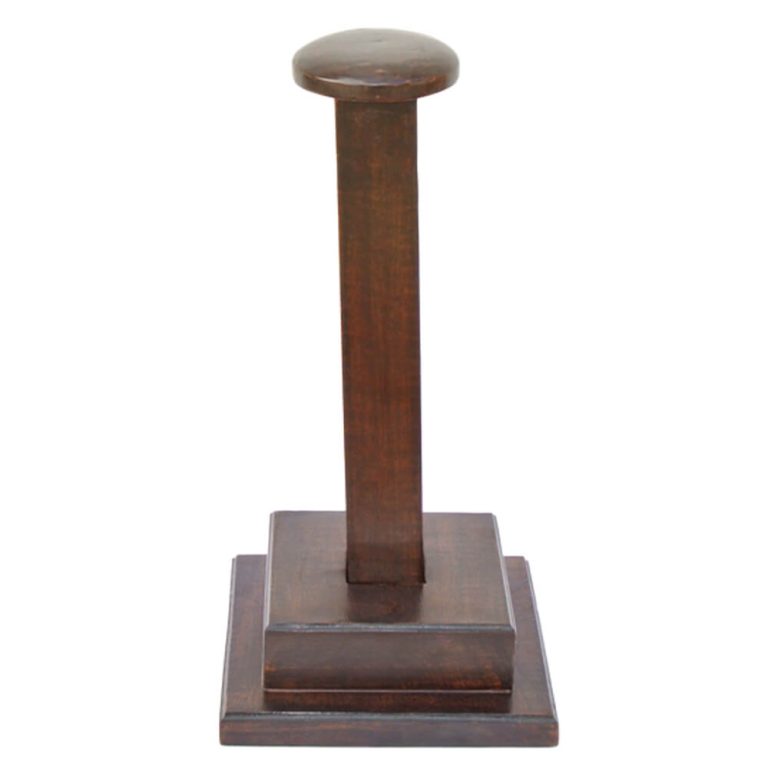 Wooden Square Base Helmet Stand