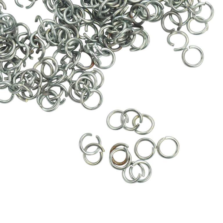1 kg Loose Chainmail Rings  Zinc Coated Mild Steel  16 Gauge / 8 mm  Butted