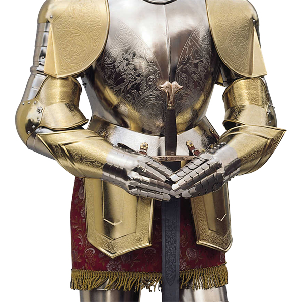 16th Century Gold Plated Spanish Suit of Armor by Marto