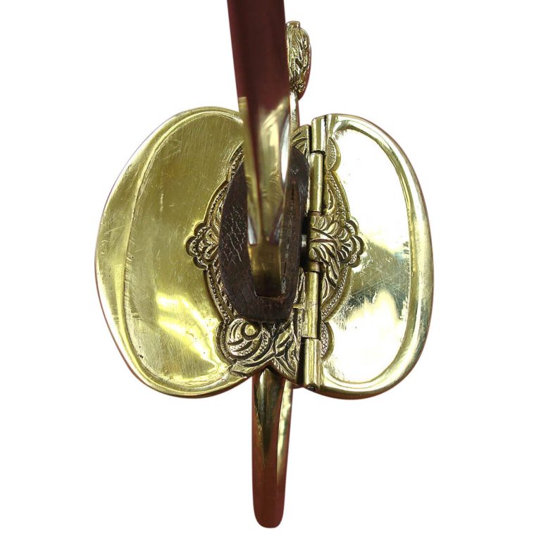 1796 Pattern British Infantry Sword - with folding guard, silver grip and decorated blade