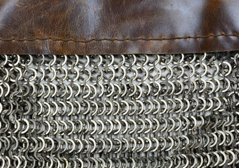 Aventail for Helm  Alternating Dome Riveted Flat Rings  Stainless Steel