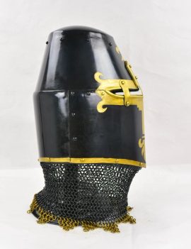 Black 14th Century Great Helm  18 Gauge Steel