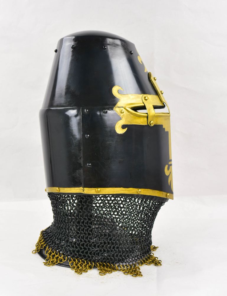 Black 14th Century Great Helm  18 Gauge Steel