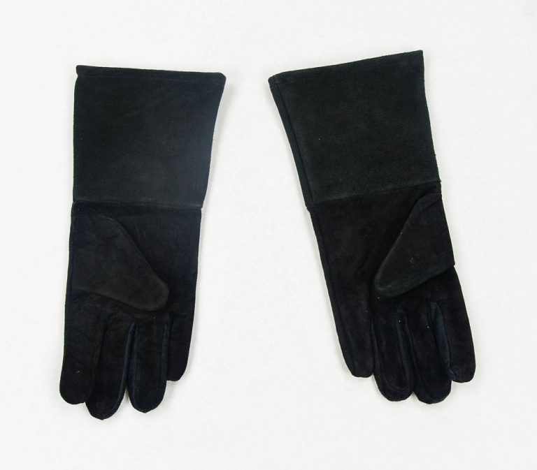 Black Suede Leather Gauntlets  Longer Cuff