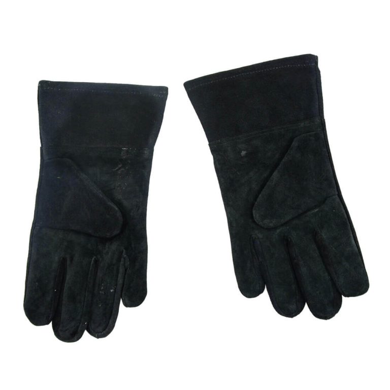 Black Suede Leather Gloves - Large