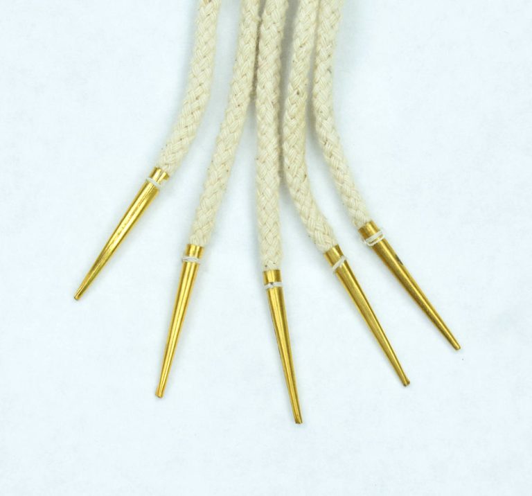 Brass Aiglets with Cord  21  Set of 5