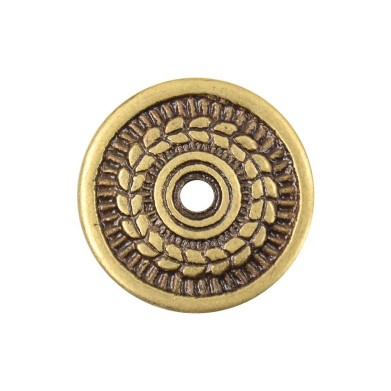 Brass Laurel-Leaf Medallions - Set of 10