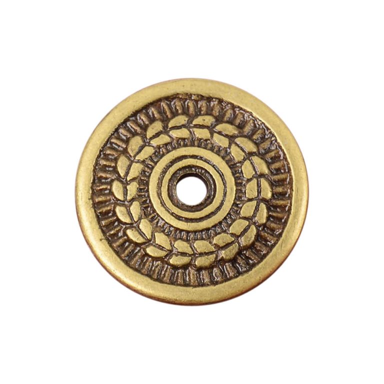 Brass Laurel-Leaf Medallions - Set of 10