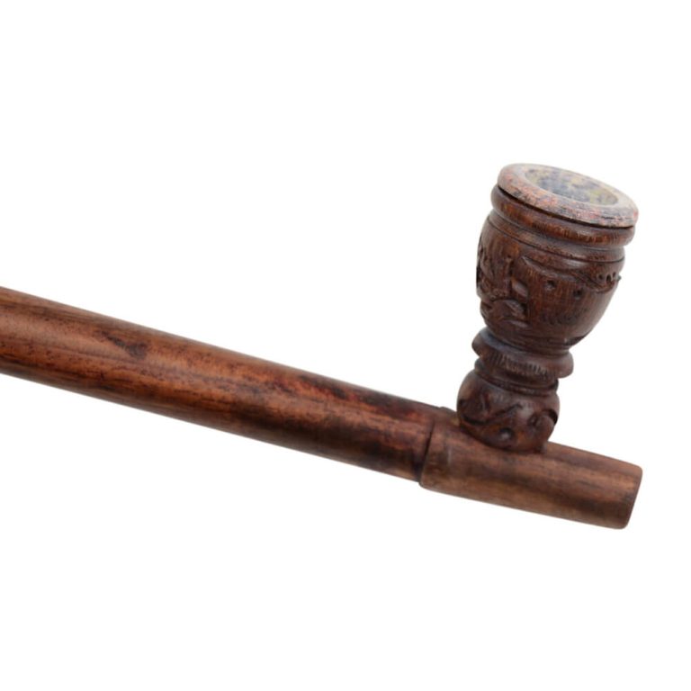Carved Wooden Peace Pipe