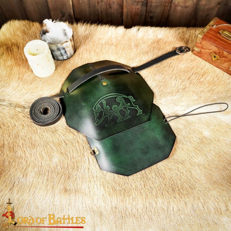 Celtic Boar Leather Pauldron