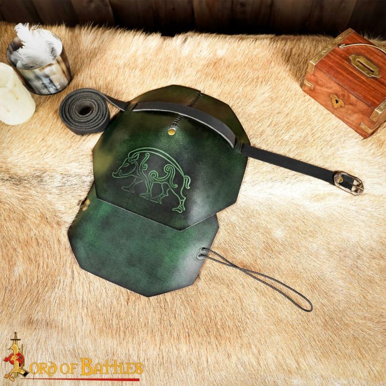 Celtic Boar Leather Pauldron