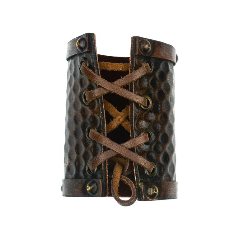 Celtic Leather Cuff with Large Triskele