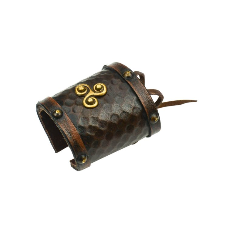 Celtic Leather Cuff with Triskele