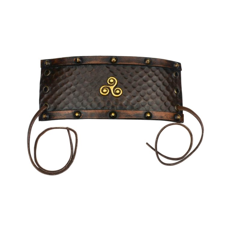 Celtic Leather Cuff with Triskele