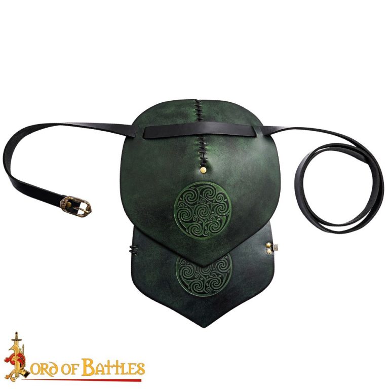 Celtic Leather Pauldron with Embossed Design