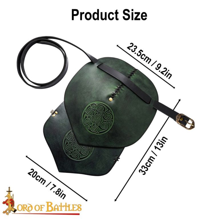 Celtic Leather Pauldron with Embossed Design