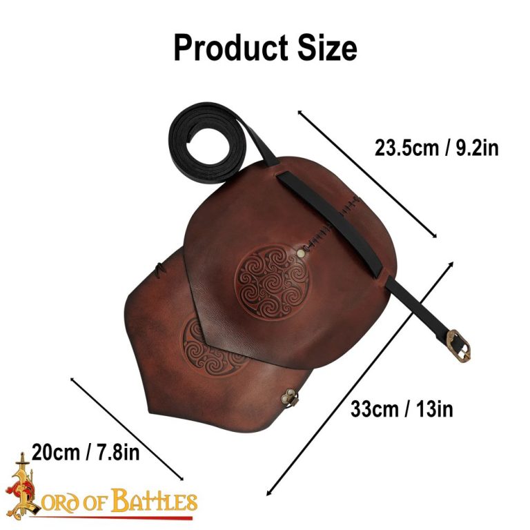 Celtic Leather Pauldron with Embossed Design