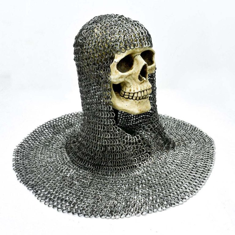 Chainmail Coif  Alternating Dome Riveted Flat Rings