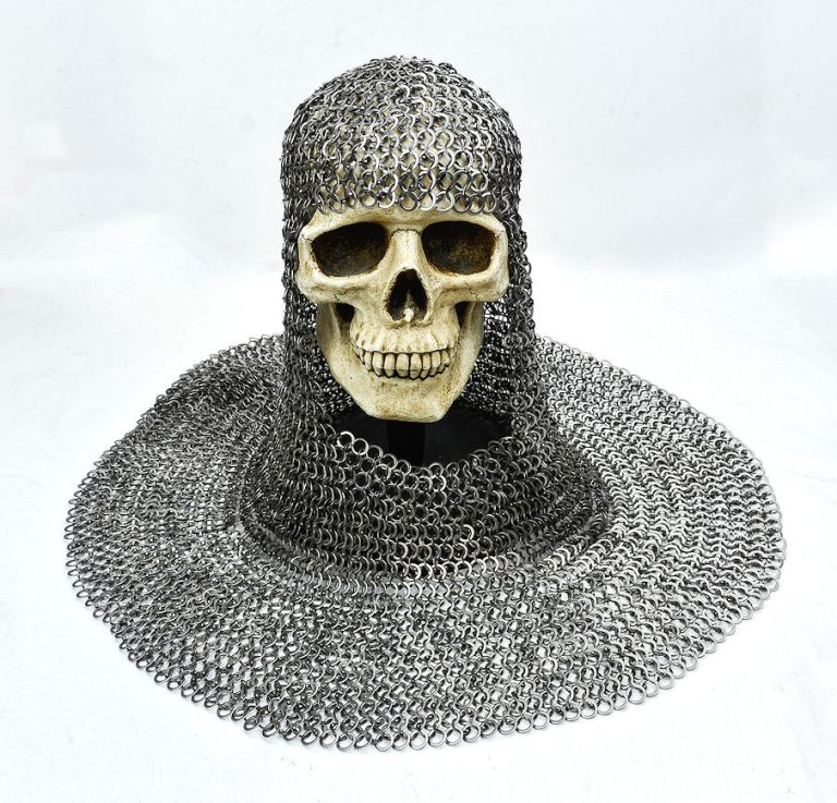 Chainmail Coif  Alternating Dome Riveted Flat Rings