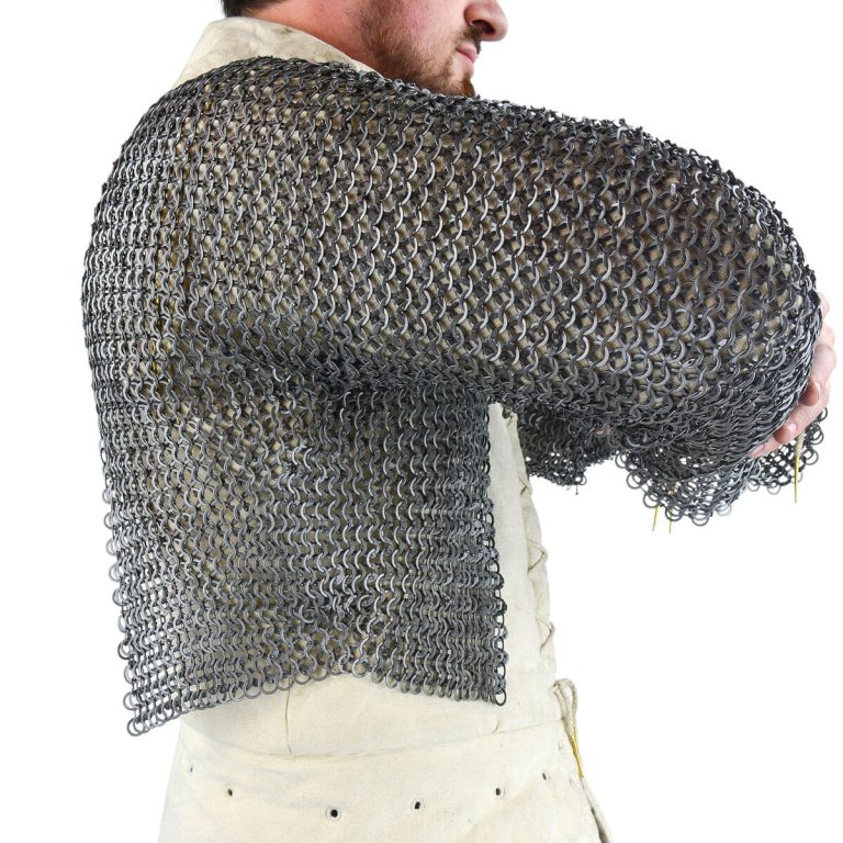 Chainmail Half Hauberk - Alternating Dome Riveted Flat Rings
