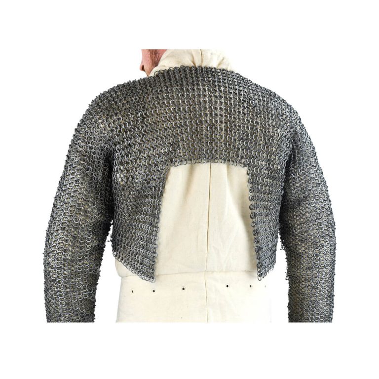 Chainmail Half Hauberk - Alternating Dome Riveted Flat Rings