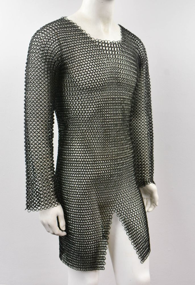 Chainmail Hauberk  Butted Round Rings with Blackened Finish