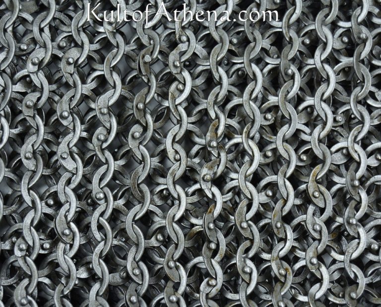 Chainmail Sleeve and Shoulder Panels  Alternating Dome Riveted Mild Steel Flat Rings