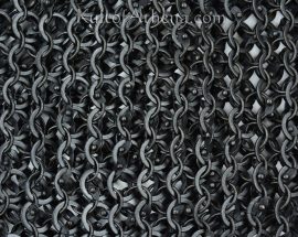 Chainmail Sleeve and Shoulder Panels  Darkened Mild Steel Flat and Round Rings