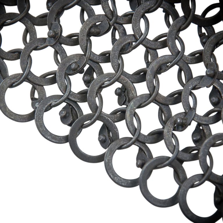 Chainmail Standard Bishops Mantle Alternating Round Riveted Construction Blackened Mild Steel Round and Flat Rings