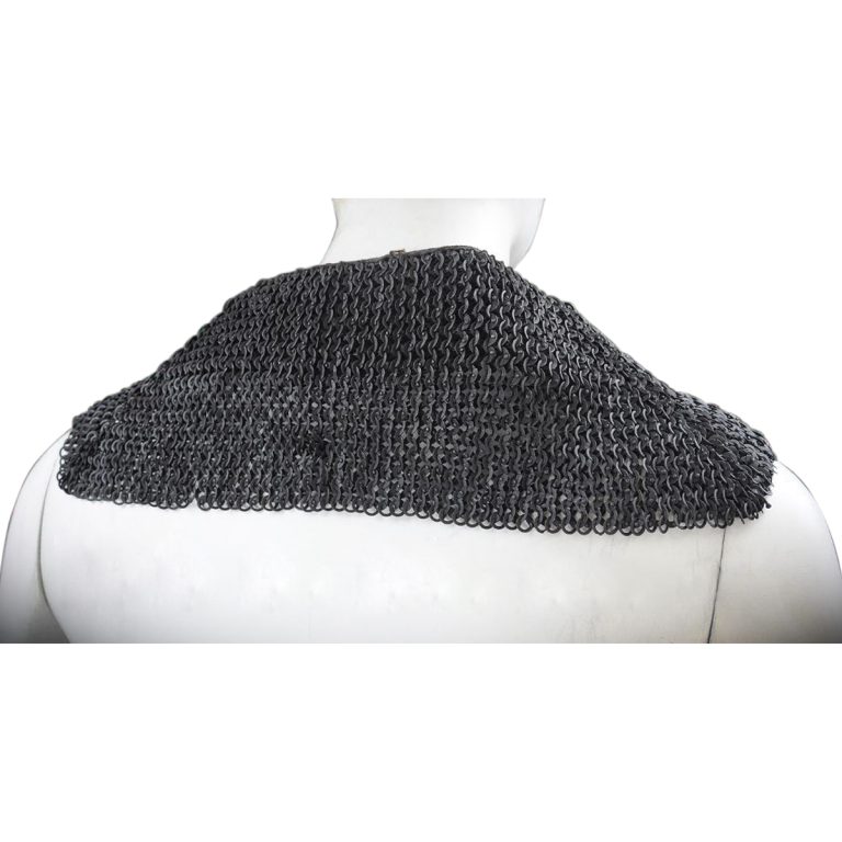 Chainmail Standard  Bishops Mantle  Dome Riveted  Blackened Mild Steel Flat Rings