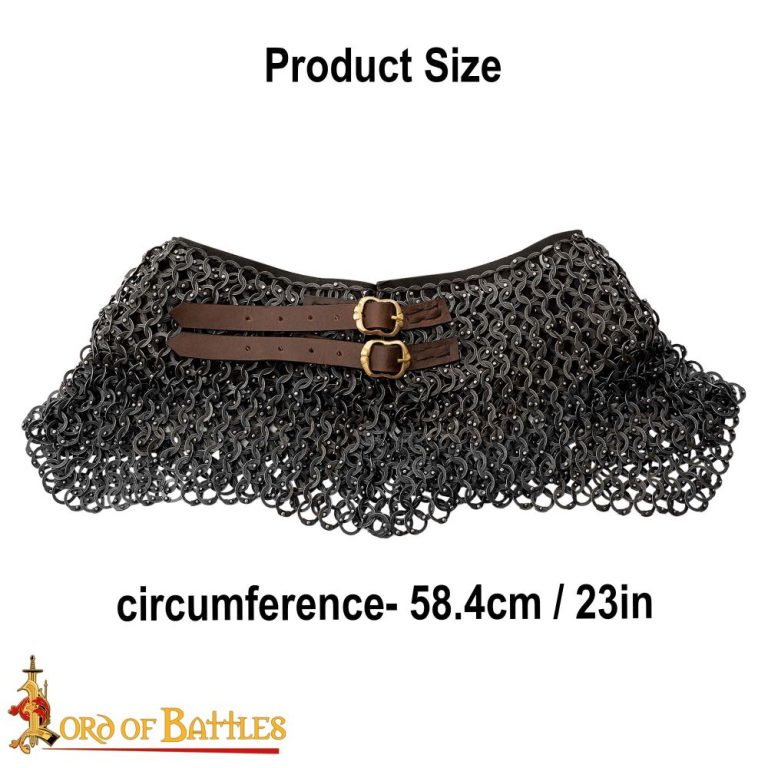 Chainmail Standard - Bishops Mantle - Dome Riveted Construction - Darkened Stainless Steel Flat Rings