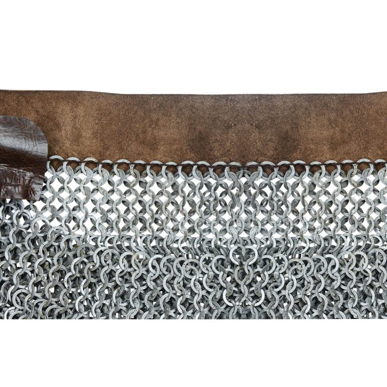 Dagged Aventail for Helm - Alternating Mild Steel Wedge Riveted Flat Rings and Solid Flat Rings