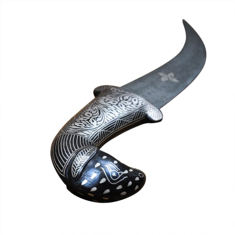 Damascus and Koftgari Inlay Indian Dagger