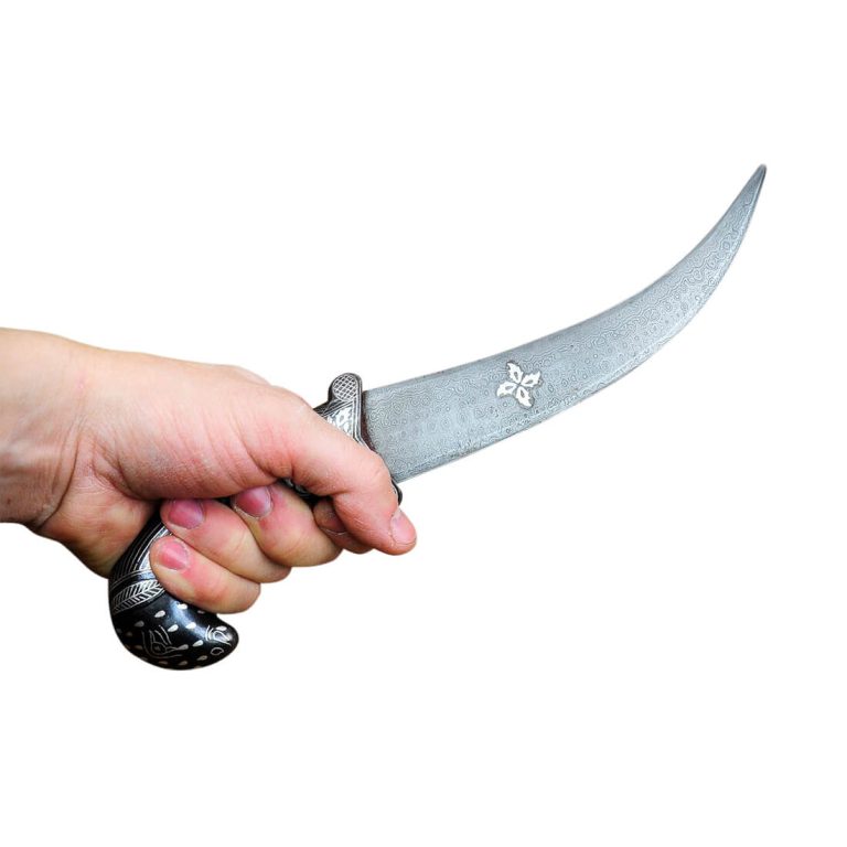 Damascus and Koftgari Inlay Indian Dagger