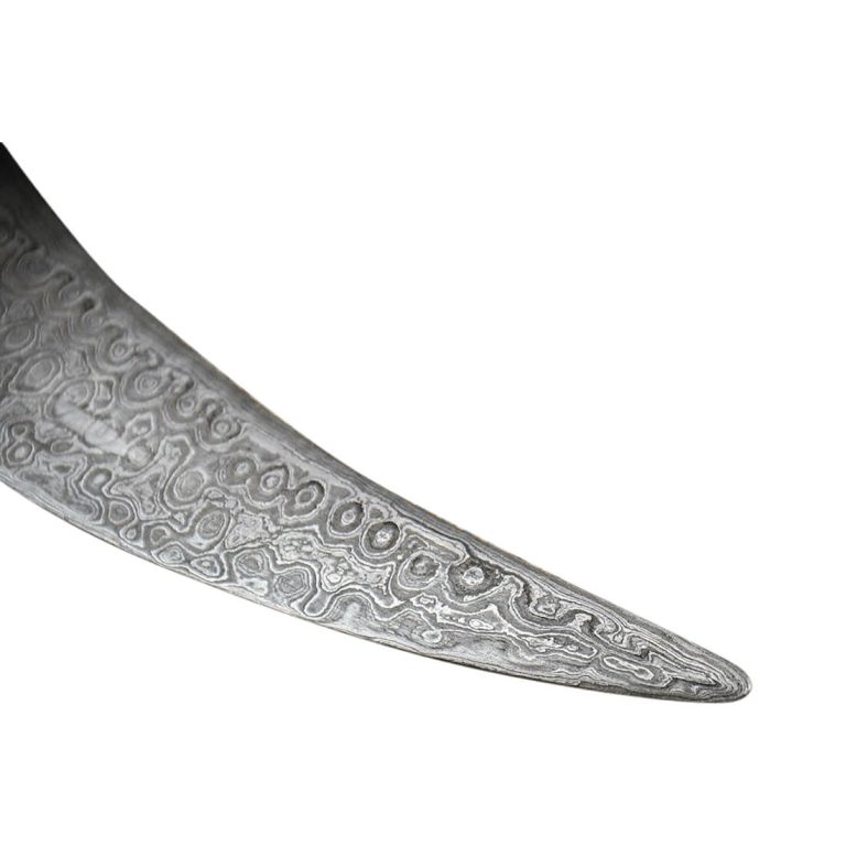 Damascus and Koftgari Inlay Indian Dagger with Bone Grip
