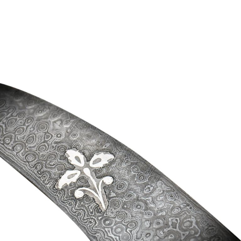 Damascus and Koftgari Inlay Indian Dagger with Bone Grip