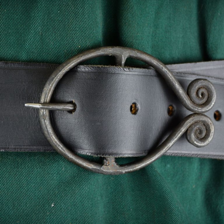 Dark Age / Medieval Belt with Hand Forged Iron Belt Buckle
