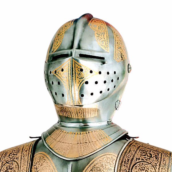 Deluxe Gold Etched Carlos V Suit of Armor by Marto