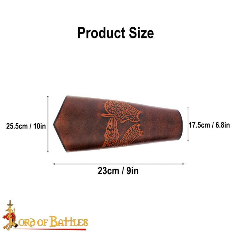 Double Dragons Genuine Leather Bracers Set  Brown