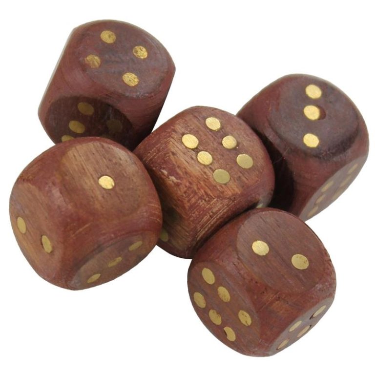 Elegant Luck Wooden Dice Set