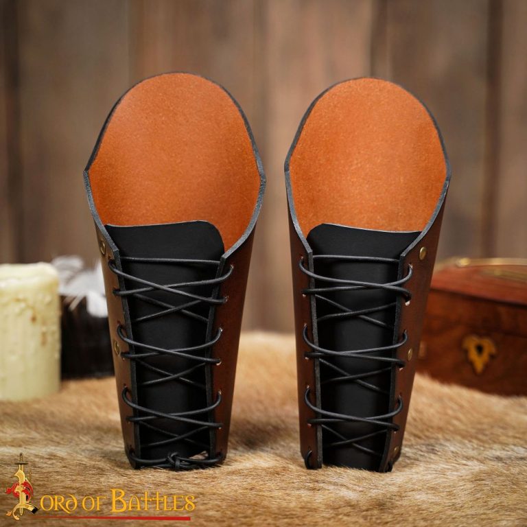 Embossed Three Headed Dragon Leather Bracers Set