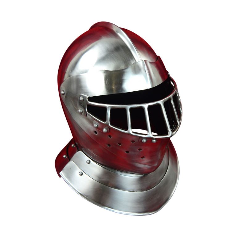 English Tourney Close Helm - 14 Gauge