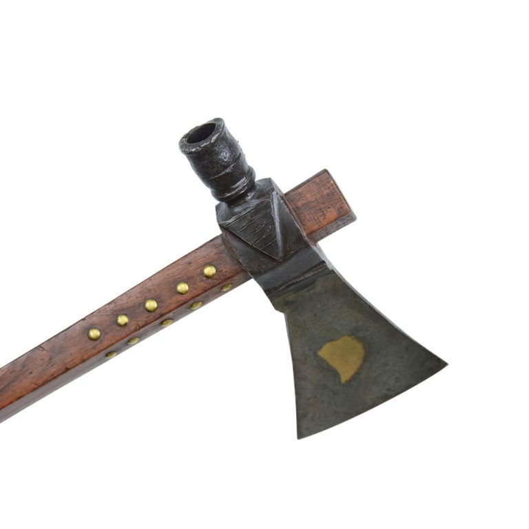 French Chippewa Brass-Heart Pipe Tomahawk
