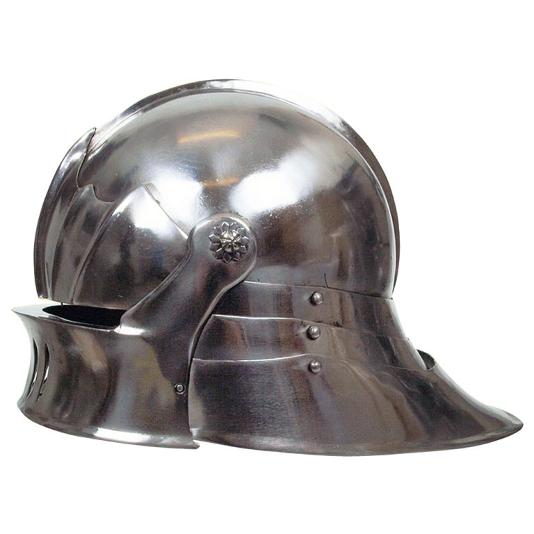 Gothic Sallet Helmet - Steel Finish - Size M