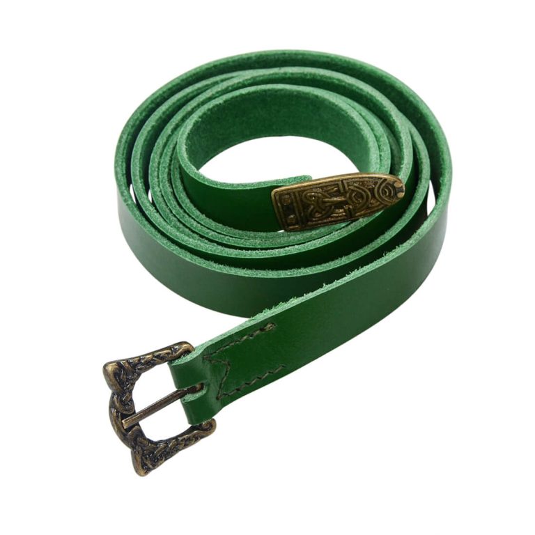 Green Leather Viking Belt