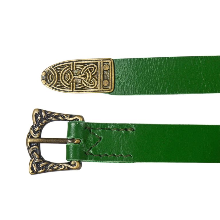 Green Leather Viking Belt