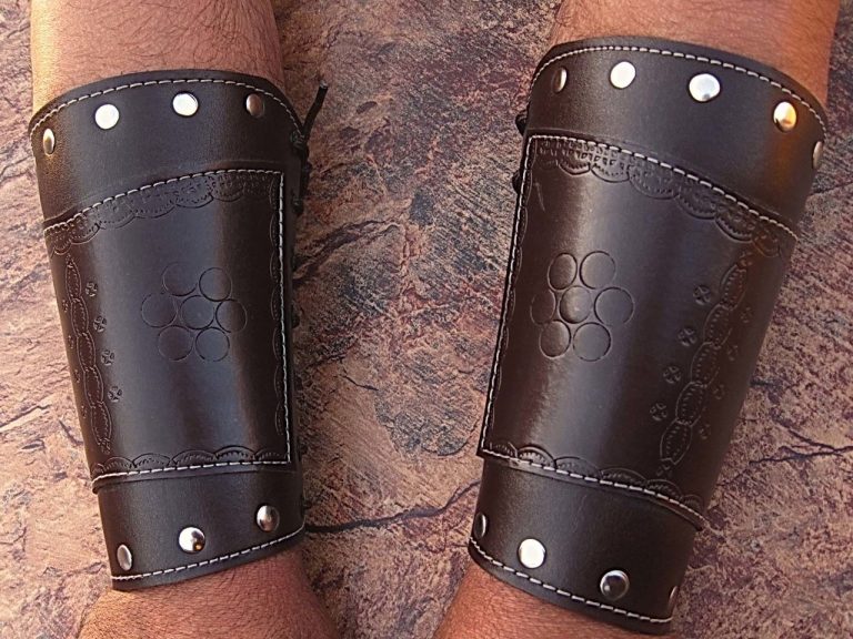 Hand Made Real Leather Armor Pointed Cuff