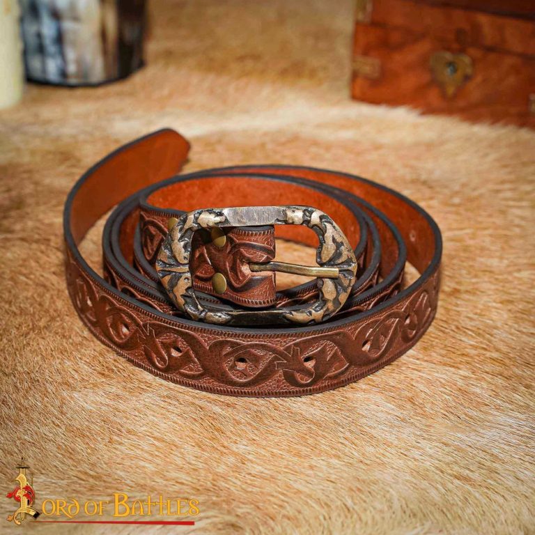 Handcrafted Fantasy Genuine Leather Belt Brown