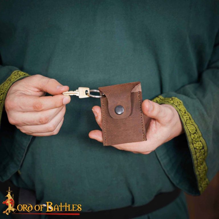 Keychain Coin Pouch  Genuine Leather  Brown