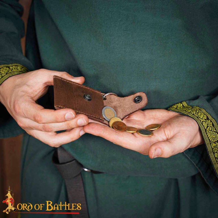 Keychain Coin Pouch  Genuine Leather  Brown